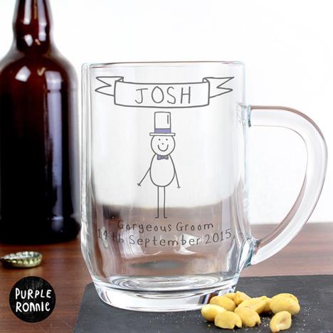 Personalised Purple Ronnie Male Wedding Tankard Extra Image 1